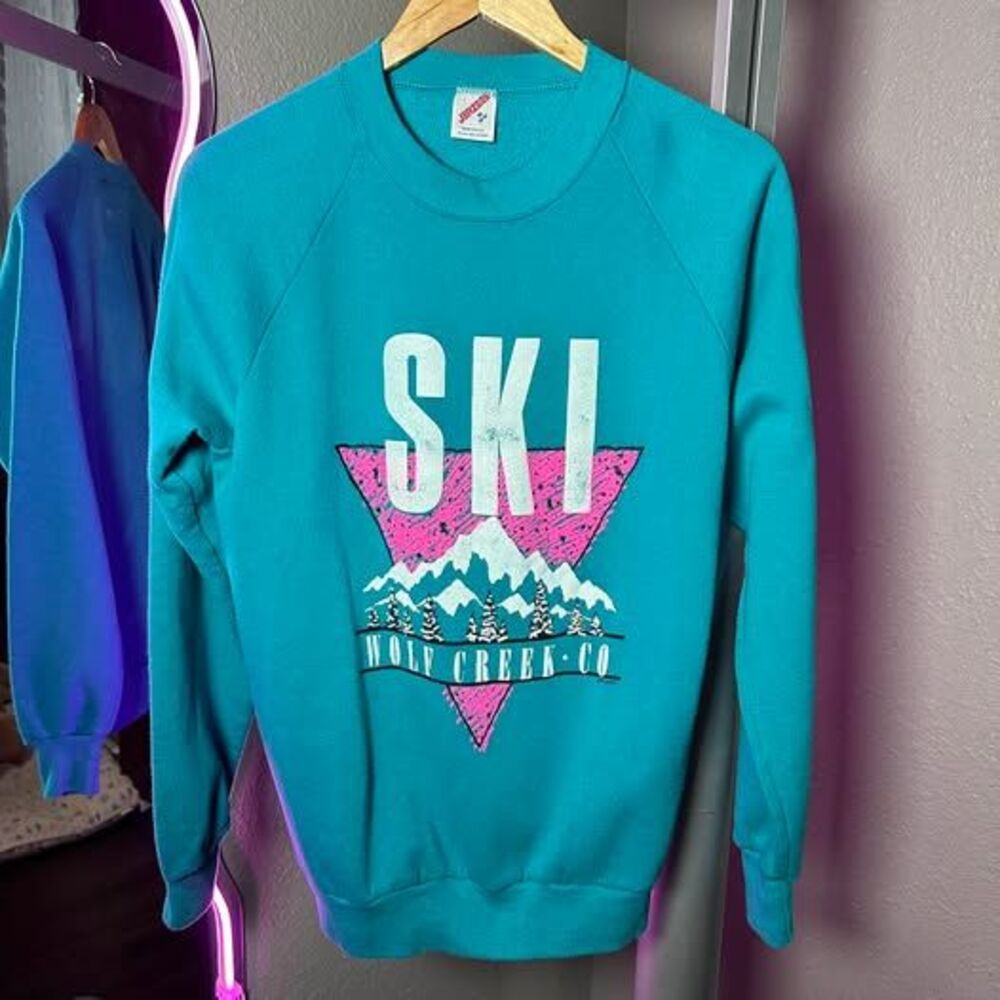 Vintage Jerzees Ski Wolf Creek Co Sweatshirt Size Medium